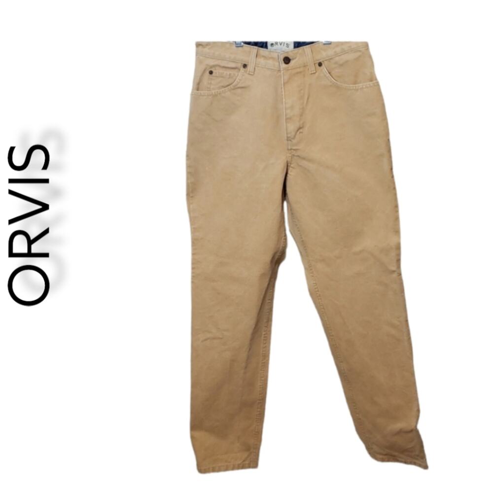 Orvis women's High Rise. Canvas jeans.  Golden color. 10
